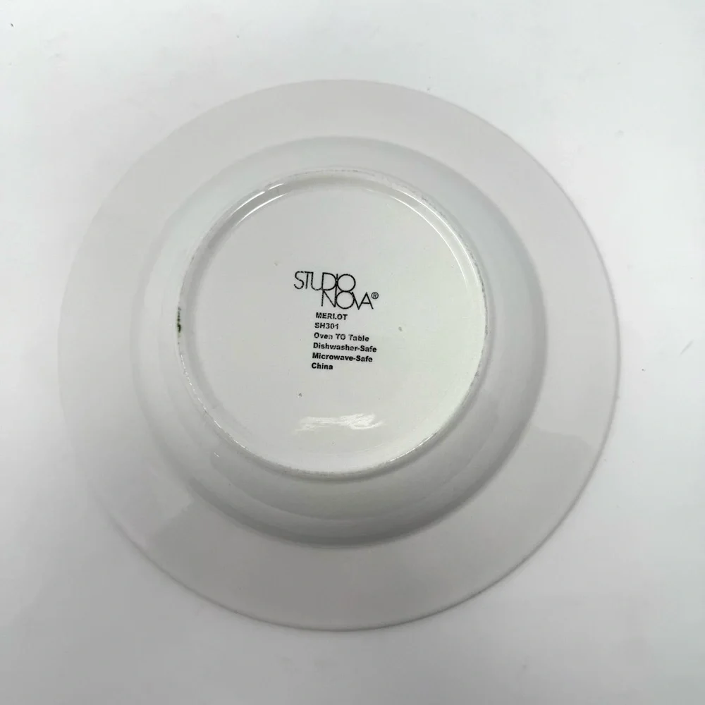 Studio Nova Merlot Rimmed Soup Bowl 8.75 Inches Blue Green Yellow Brown Set of 2